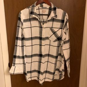 Retro Merona Plaid Flannel Popover